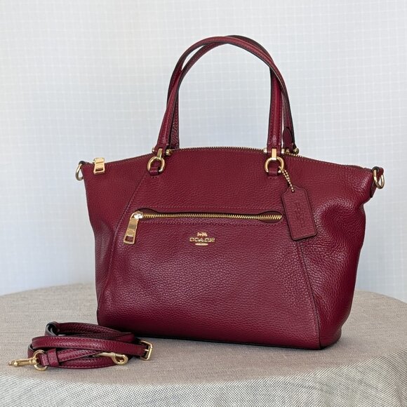 Coach Handbags - Coach 2020 Prairie Satchel 79997 Pebbled Leather Crossbody Bag – Deep Red